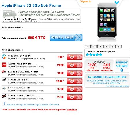 iPhone 3G 99€ Bouygues