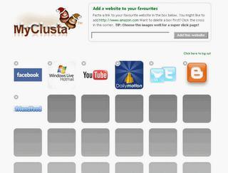 MyClusta - page d'accueil pour favoris