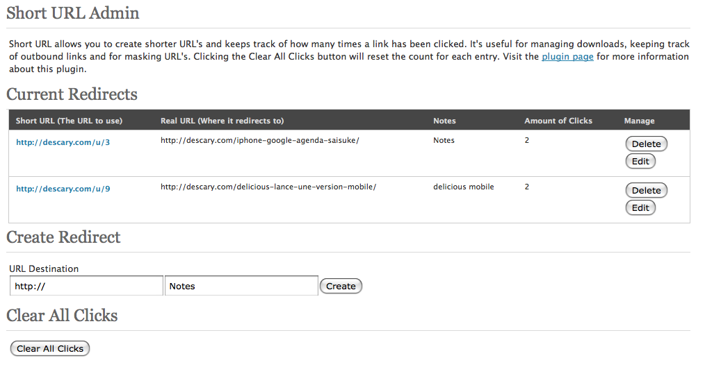 short-url-plugin Créez votre propre service de raccourcis d’URL [Wordpress]