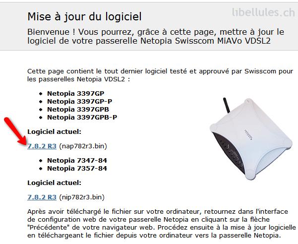 Mise à jour du logiciel de votre modem VDSL - Motorola 3397 de Swisscom