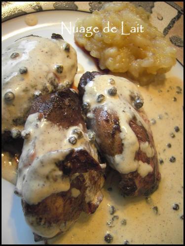 Aiguillettes de Canard, sauce Poivre Vert