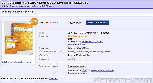 Abonnement Xbox Live Gold 12 + 1 Gratuit