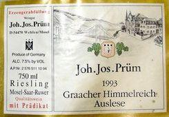 Joh.Jos.Prüm 1993 Graacher Himmelreich Auslese (Allemagne)