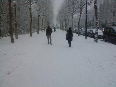 La banlieue parisienne sous la neige