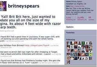 Le site Internet de Britney Spears piraté , le pervers parle de son vagin .