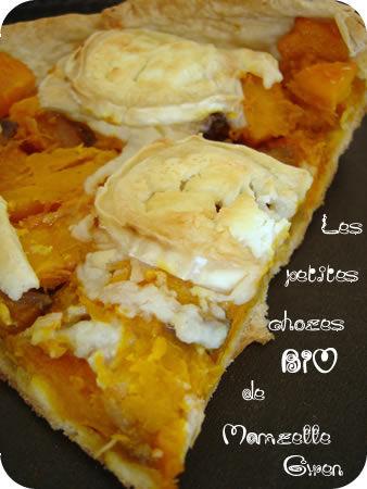 On recommence gentiment avec une tarte potimarron / chèvre toute simple mais toute bonne