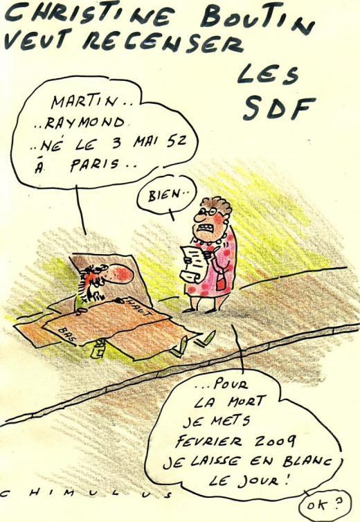 Caricature du recensement des SDF
