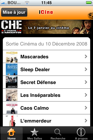 application cinema iPhone iphone iCine, lactu cinéma dans votre iPhone