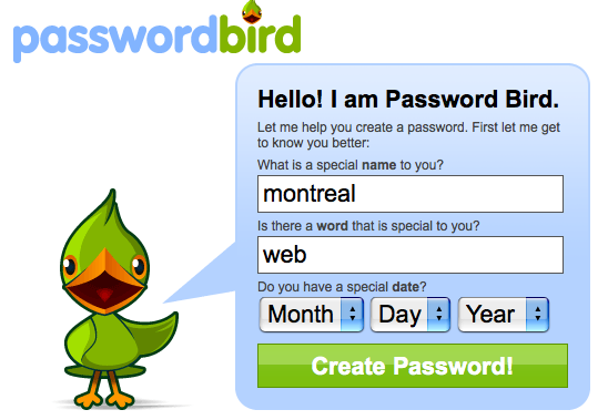 passwordbird PasswordBird vous aide à trouver un mot de passe