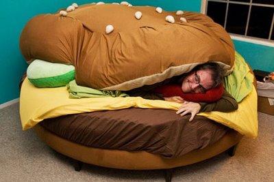 bed burger lit hamburger