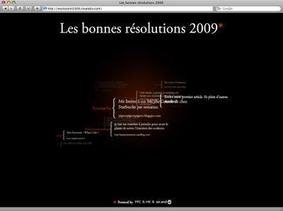 [résultats sondage] Nuage 3D des bonnes résolutions 2009