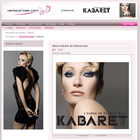 nouveau Patricia Kaas vente moitié prix Vente-Privée.com