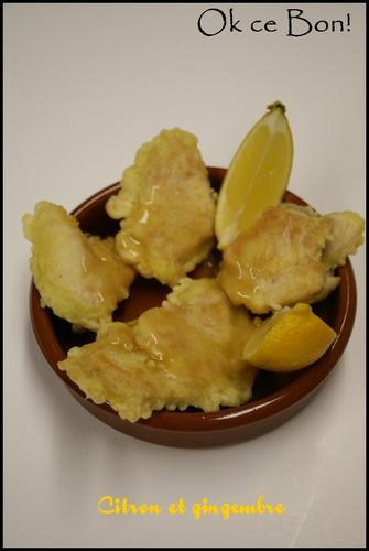 Beignets de poulet sauce citron gingembre