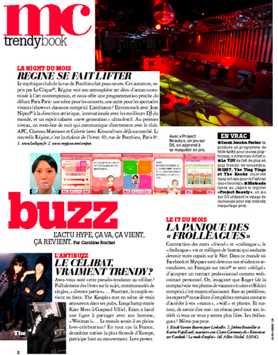 PAGE BUZZ, Marie Claire, XII-08