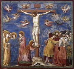Giotto, Crucifixion,1303-1306, Fresque 200 x 185 cm, Chapelle Scrovegni, Eglise de l'Arena, Padoue