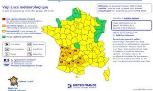 Meteo-France laisse 10 départements en vigilance orange crue