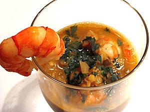 Soupe de lentilles corail & crevettes a l’indienne