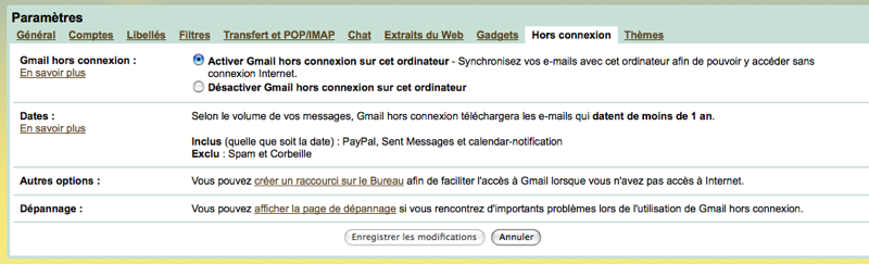 gmail-hors-connexion-2 GMail Offline fonctionne sur la version française de GMail