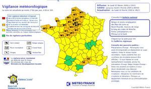 Meteo-France place 27 départements en vigilance fortes pluies/neige
