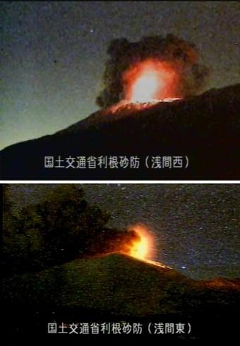 Éruption du volcan Asama au Japon