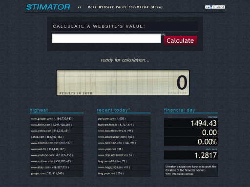 Stimator calcule la valeur de votre site