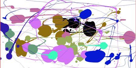 Peinture à la Jackson Pollock - phase 1.