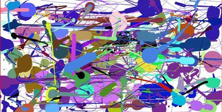 Peinture à la Jackson Pollock - phase 2.