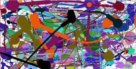 Peinture à la Jackson Pollock - phase 3.