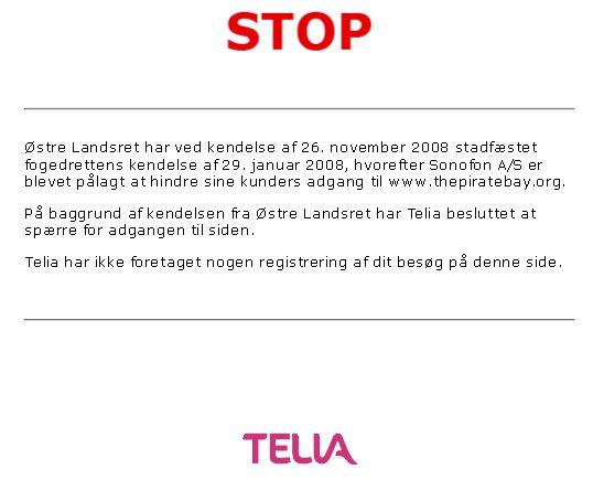 thepiratebay.org interdit au danemark