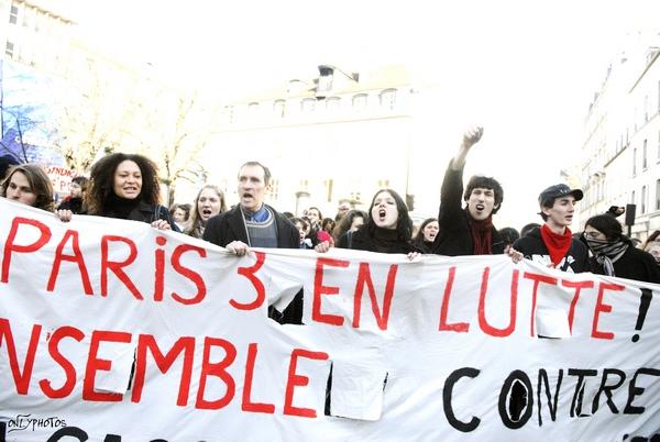 Journée d'action dans les universités contre la LRU. 5 février 2009.