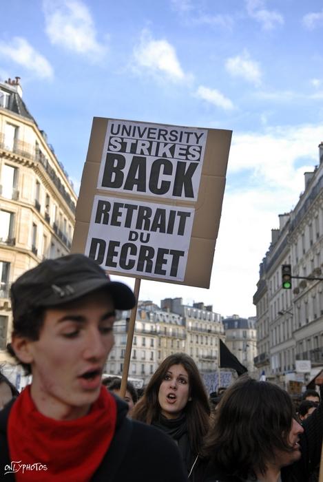 Journée d'action dans les universités contre la LRU. 5 février 2009.