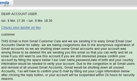 Phishing sur Gmail