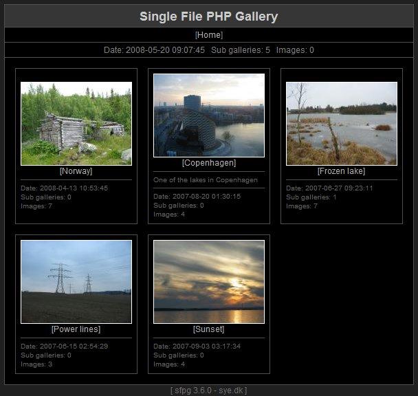 single file php gallery