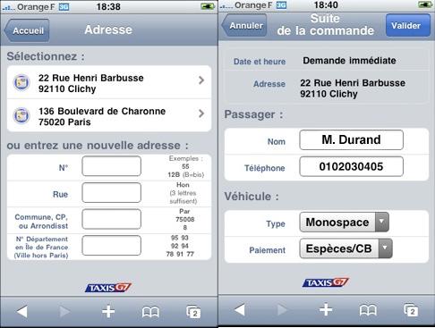 taxi paris iphone