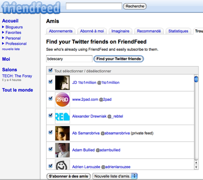 friendfeed Friendfeed importe vos contacts twitter, offre le protocole https:// et améliore son moteur de recherche