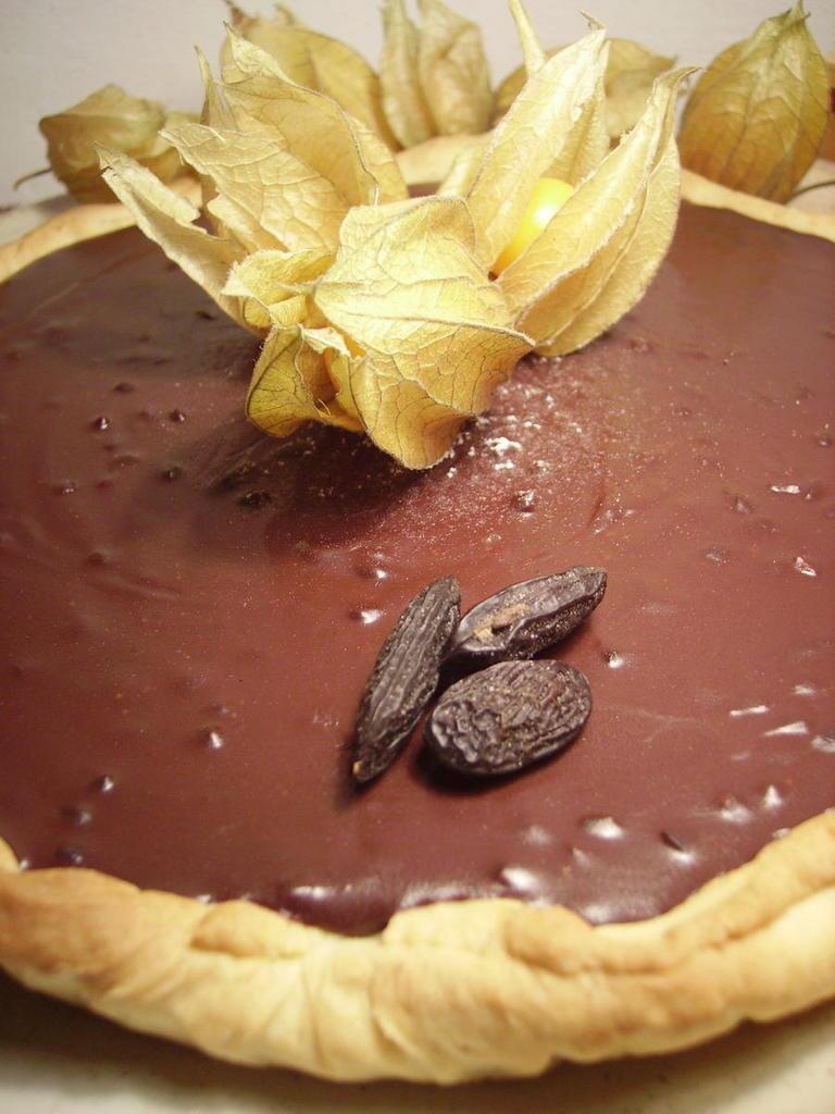 Tarte au chocolat truffÉ de gruÉ de cacao et au caramel