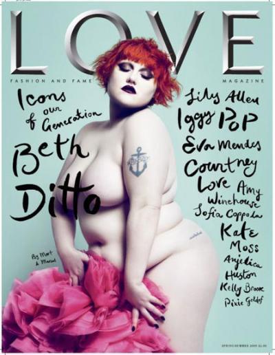 Beth Ditto en couverture de Love Magazine