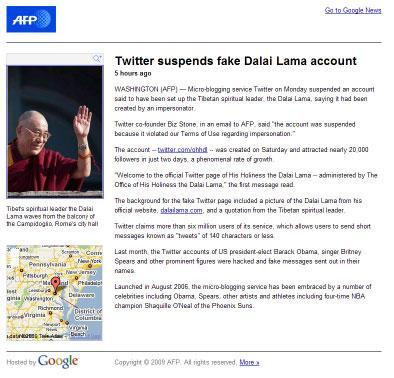 fake-twitter-dalai-lama INTOX: Le Dalaï Lama sur le réseau social Twitter