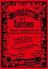 Affichette de la Guinguette de la Résistance