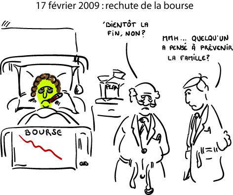 17 février 2009 : rechute de la bourse