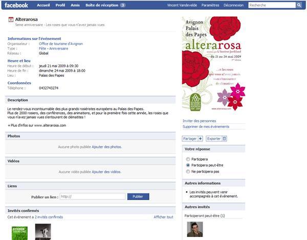 Le salon de la rose Alterarosa sur Facebook