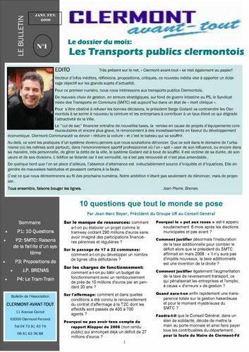 Bulletin N°1 de Clermont-Avant-Tout