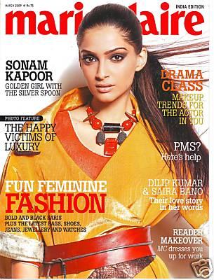 Sonam Kapoor en couverture de Marie Claire