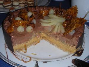 Gâteau poires,caramel et chocolat
