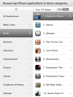 iTunes Store Kindle iPhone dépasse Stanza téléchargements