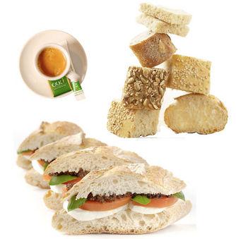 Choix de produits Exki : café, sandwichs ou pains bio