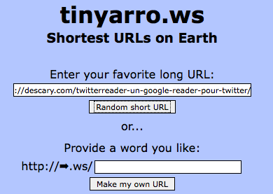 tinyarro-ws Tinyarro.ws, créez les raccourcis dURL les plus courts