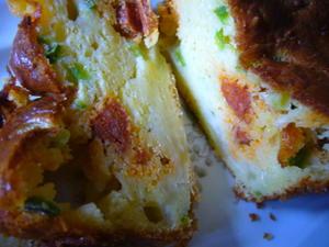 Cake au chorizo, à la mozzarella et au poivron vert