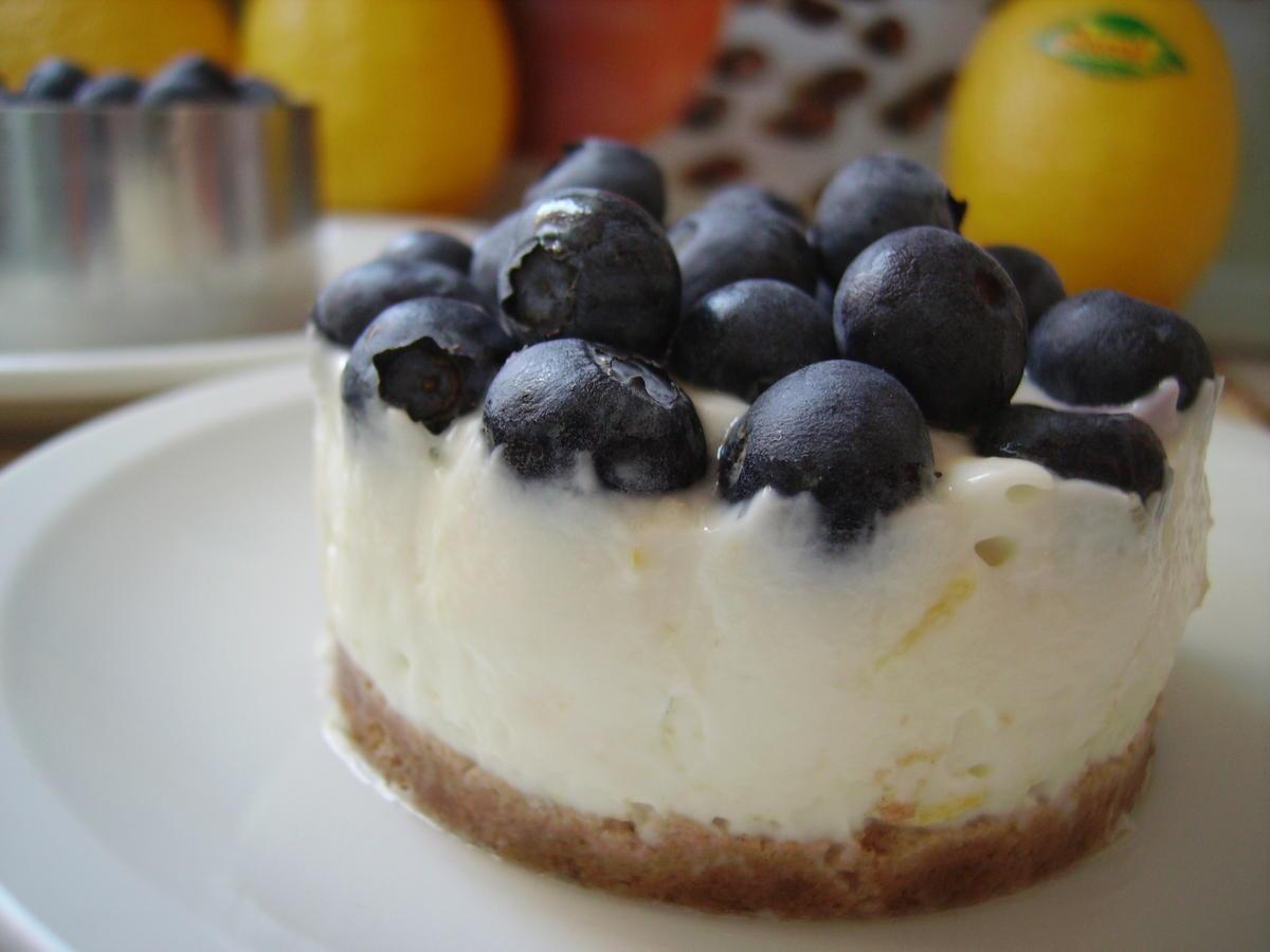 Cheesecake au citron et myrtilles