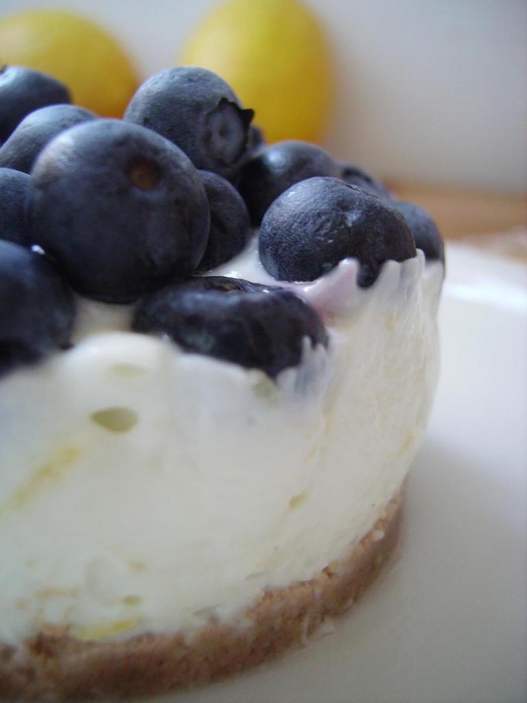 Cheesecake au citron et myrtilles